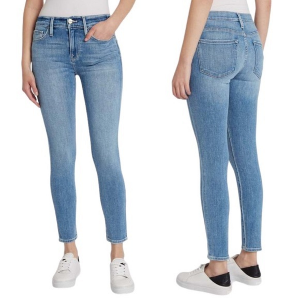 Frame Denim‎ Le Skinny De Jeanne Crop Hidalgo Blue Jeans